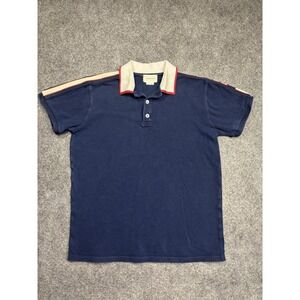 Gucci Boys Navy Polo Shirt GG Shoulder Tape Made in Italy Size 12
